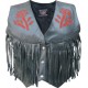 Женская кожаная жилетка Красная роза Goat skin