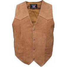 Мужская коричневая кожаная жилетка Buffalo Hide