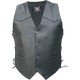 Удлиненный мужской кожаный жилет со шнуровкой Split Cowhide