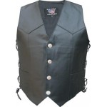 Мужской кожаный жилет со шнуровкой Analine Cowhide