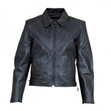 Женская кожаная куртка с плетенкой Split Cowhide