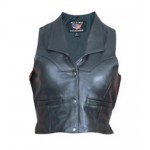 Женский кожаный жилет с воротником Naked Cowhide