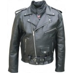 Мужская куртка косуха с утепленным воротом Split Cowhide
